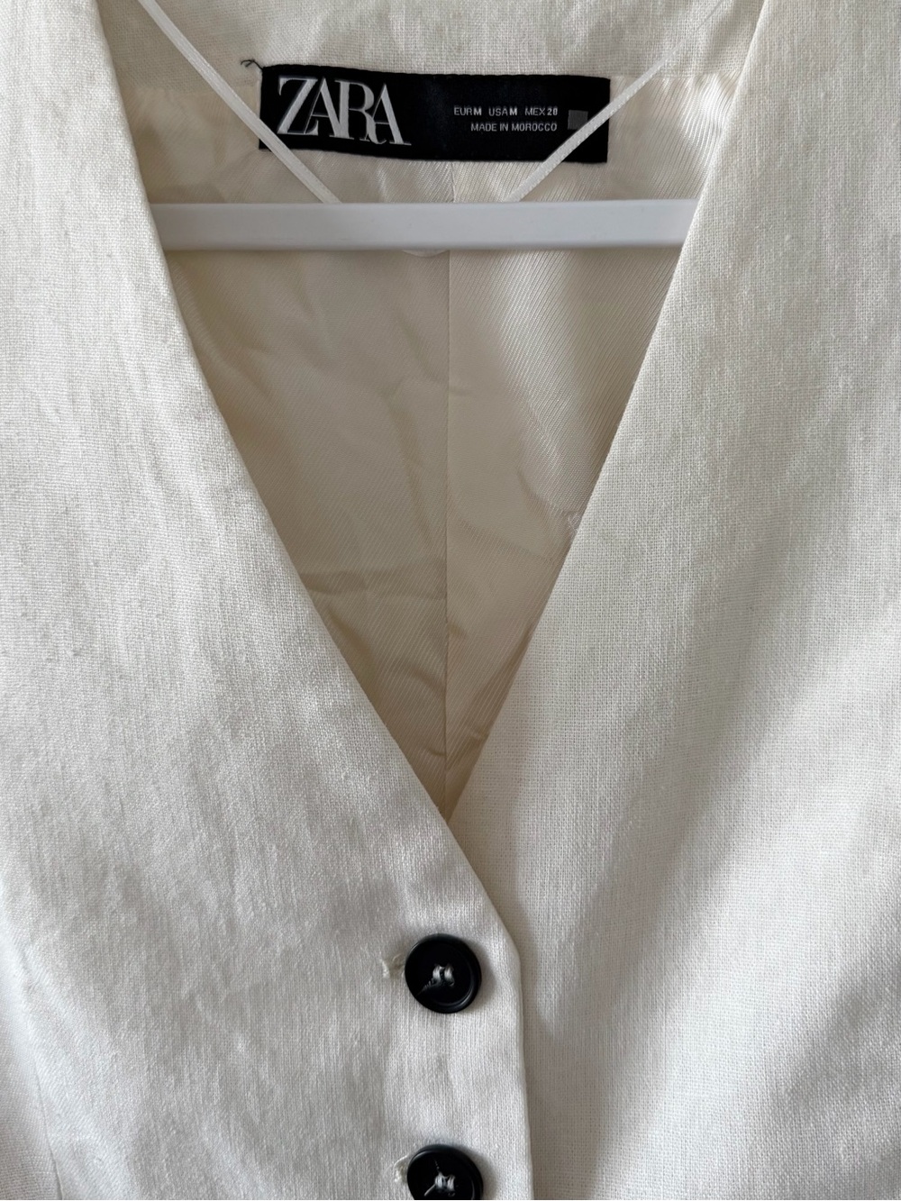 Zara Tailored Linen Blend Vest & High-Rise Shorts Set of 2 Black & Ecru Size M - Picture 10 of 15